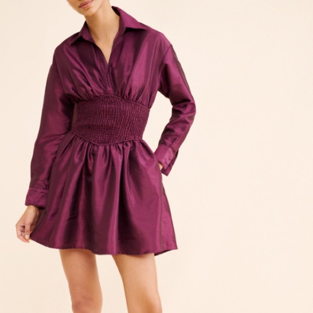 Hutch | Iridescent Waisted Shirtdress